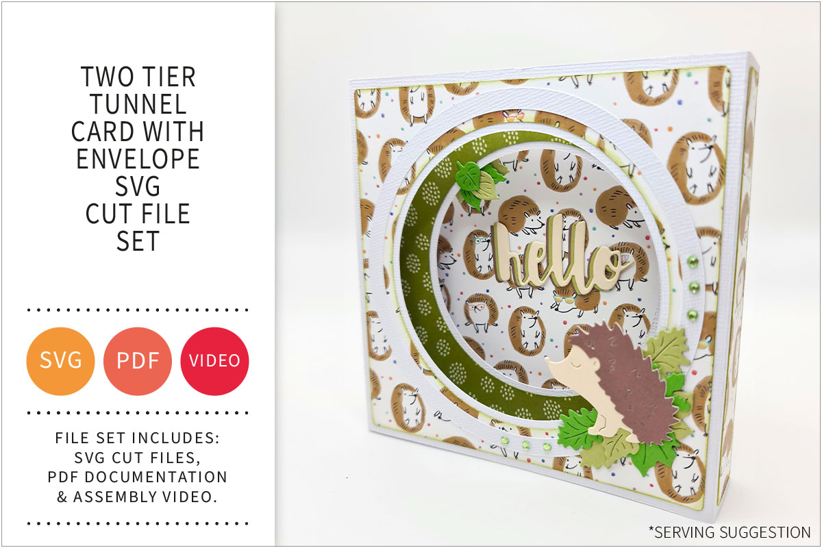 Two-Tier Tunnel Card with Envelope SVG Cut File&nbsp;Set