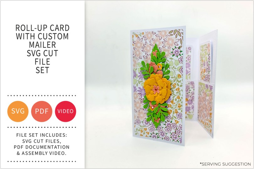 Roll Up Card with Custom Mailer SVG Cut File&nbsp;Set