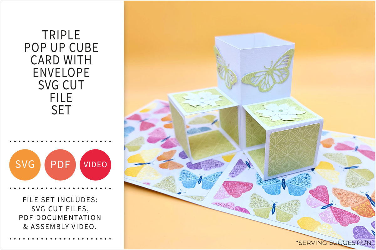 Triple Pop Up Card with Envelope SVG Cut File&nbsp;Set