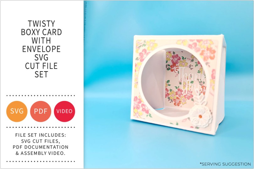 Twisty Boxy Card with Envelope SVG File&nbsp;Set