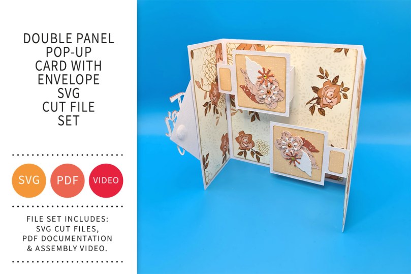 Double Pop Up Panel Card with Envelope SVG File&nbsp;Set