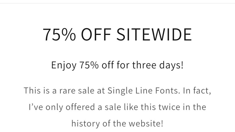 75% Off at Single Line&nbsp;Fonts!