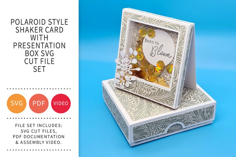 Polaroid Shaker Card with Presentation Box SVG File&nbsp;Set