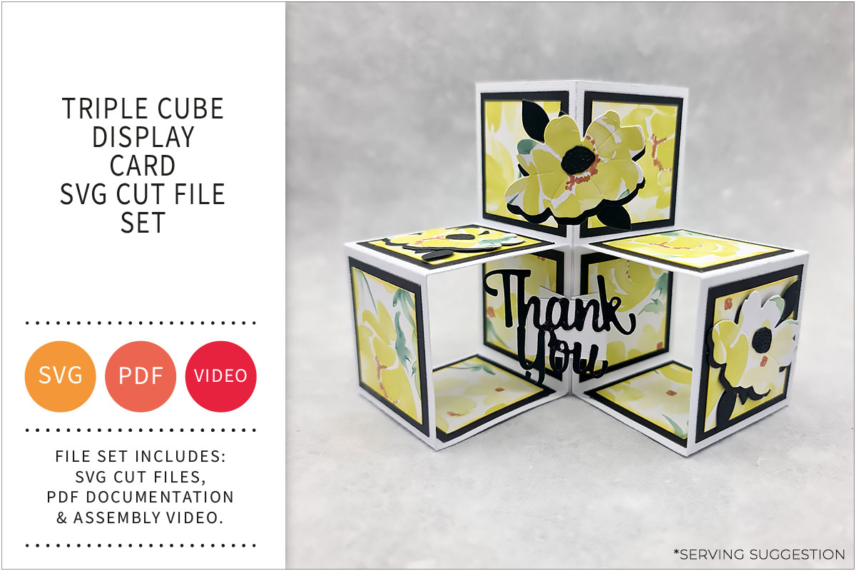 Triple Cube Display Card with Envelope SVG File&nbsp;Set